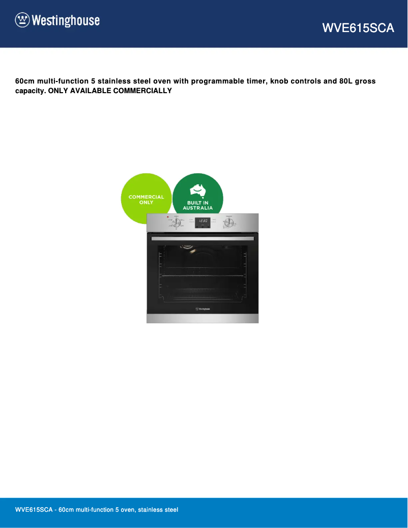 Image de la première page du manuel de l'appareil WVE615SCA