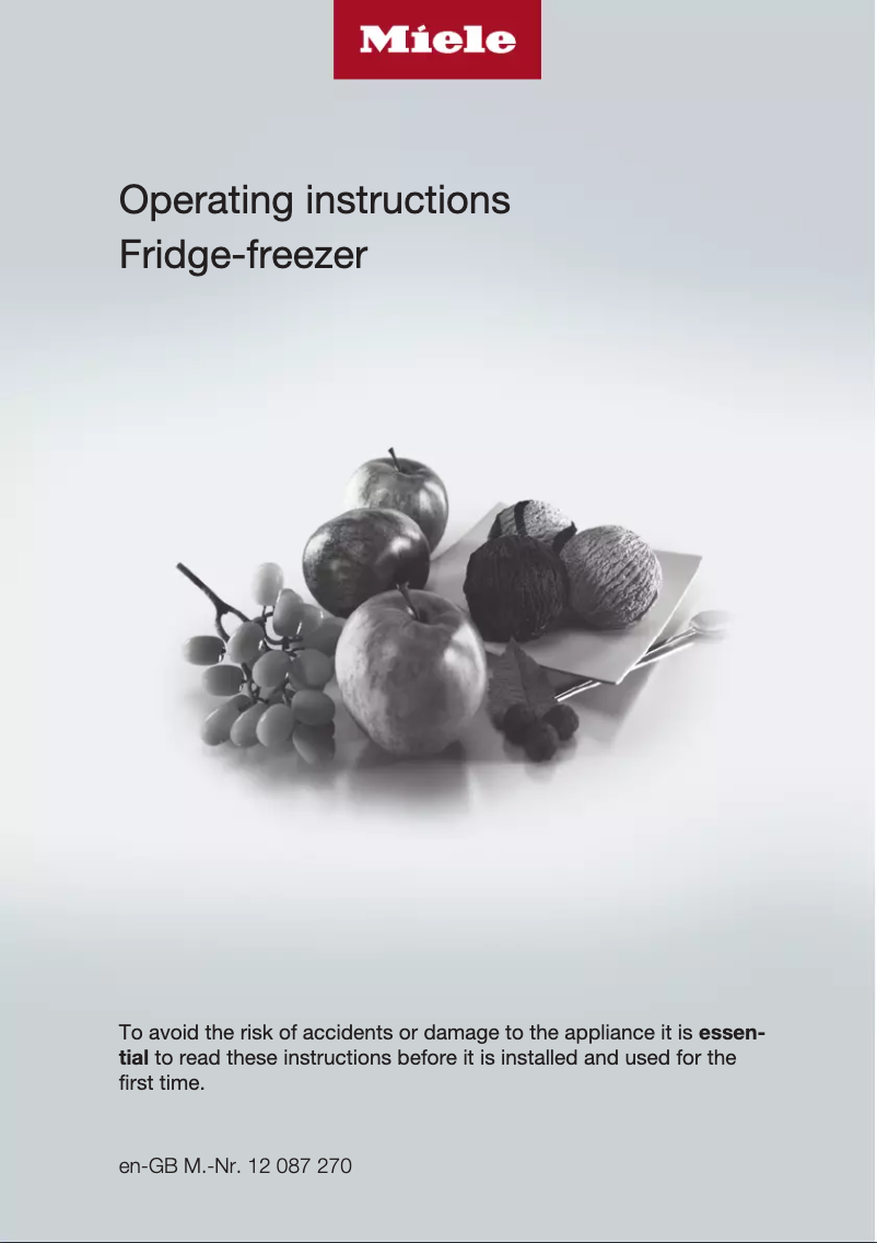 Page n°1 - Manuel utilisateur Miele KFN 4394 ED
