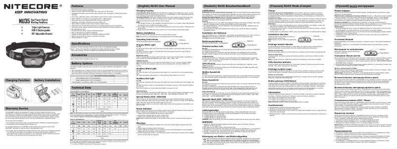 Page n°1 - Manuel utilisateur Nitecore NU35