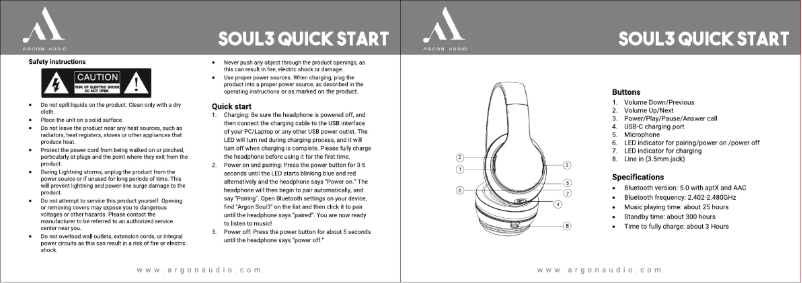 Página 1 del manual Manual de usuario Argon SOUL3