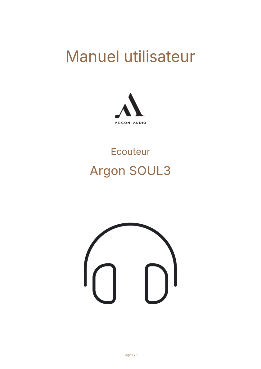 Image de la première page du manuel de l'appareil SOUL3