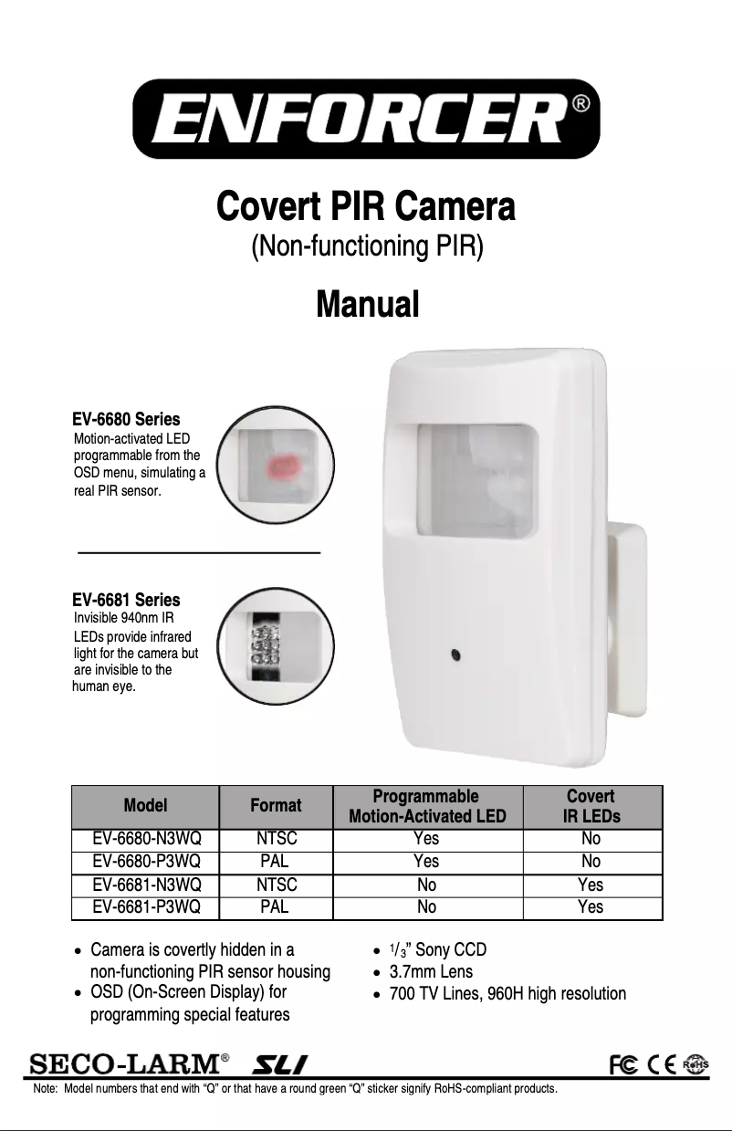 Page 1 de la notice Manuel utilisateur Enforcer EV-6680-N3WQ