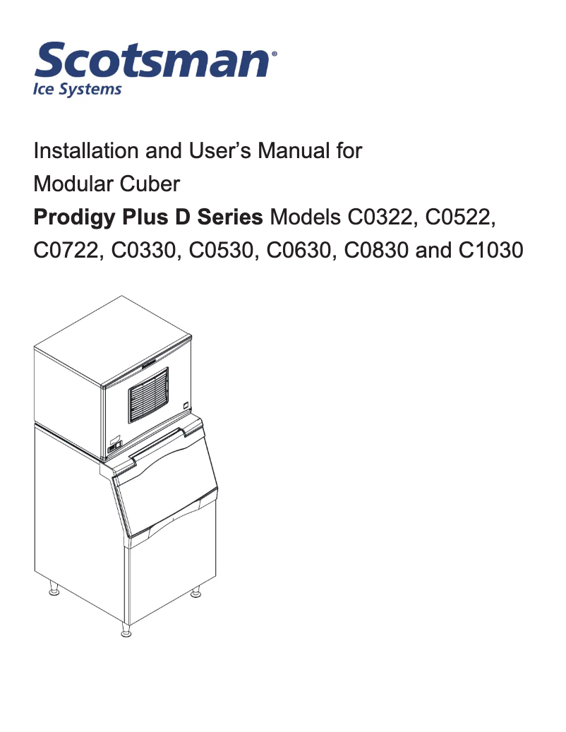 Página 1 del manual Manual de usuario Scotsman C0322MA-1