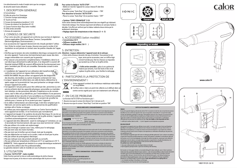 Page n°1 - Manuel utilisateur Calor Auto-Stop CV8549