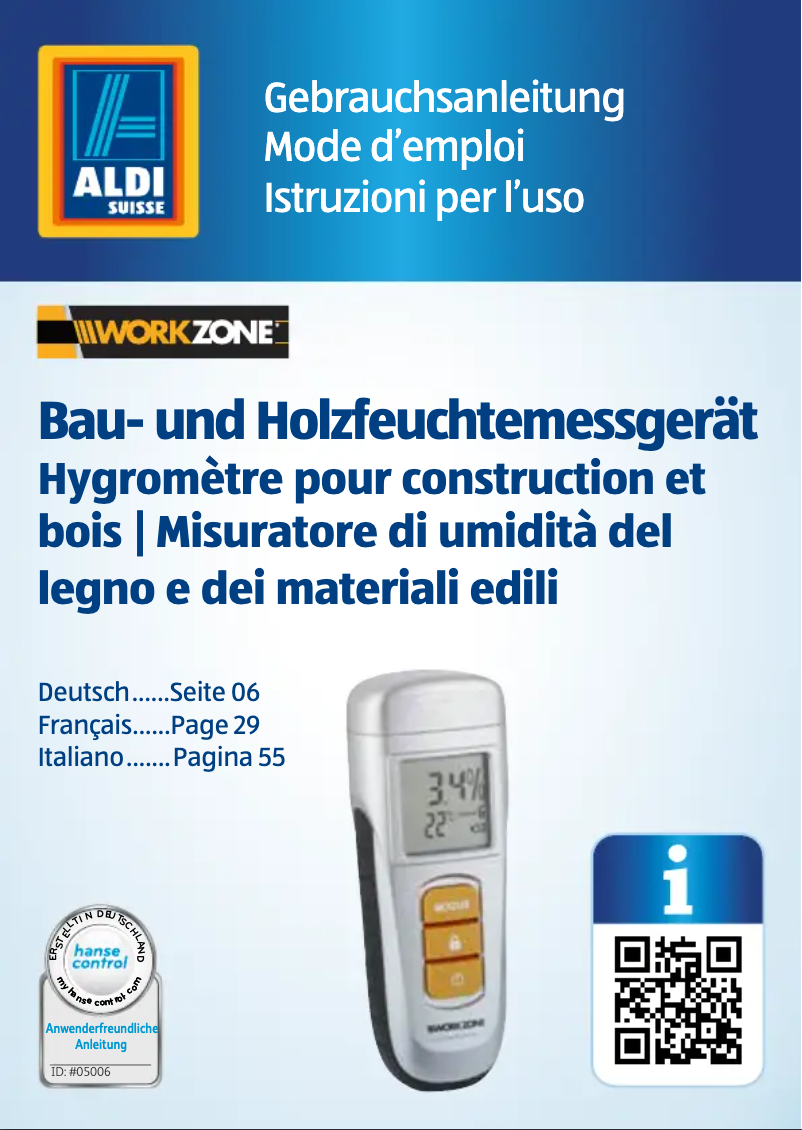 Page n°1 - Manuel utilisateur Workzone GT-FM-04