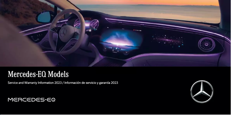 Page 1 de la notice Informations de garantie Mercedes-Benz EQS (2023)