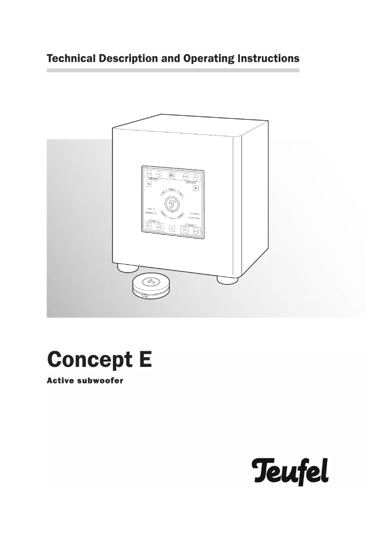 Page n°1 - Manuel utilisateur Teufel Concept E