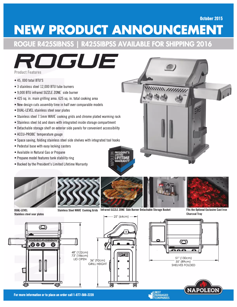 Image de la première page du manuel de l'appareil ROGUE 425