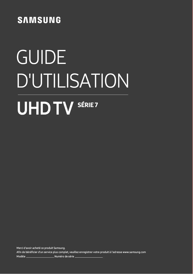 Page n°1 - Manuel utilisateur Samsung UA49RU7300S