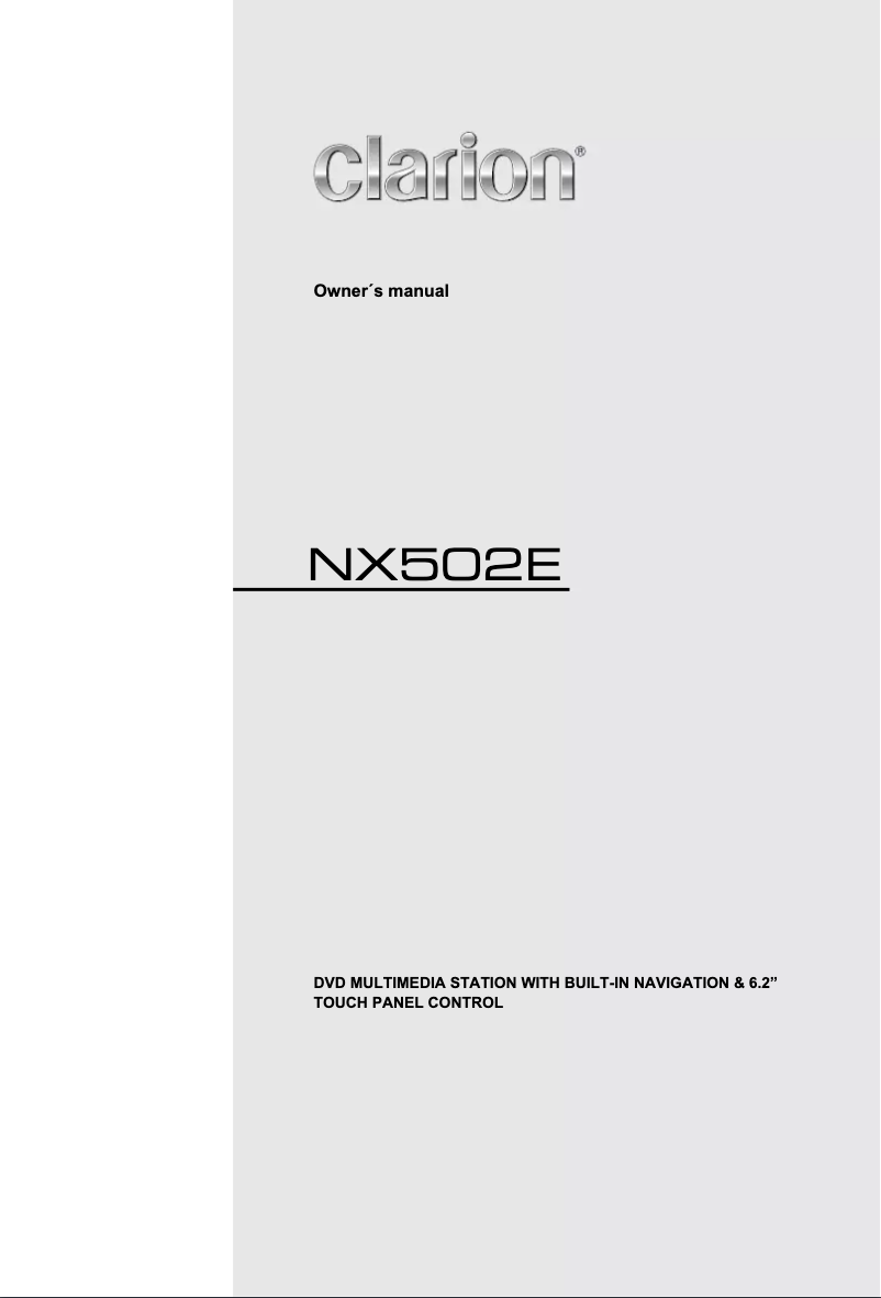 Página 1 del manual Manual de usuario Clarion NX502E