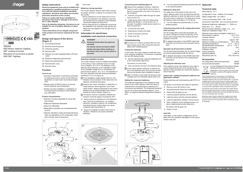 Image de la première page du manuel de l'appareil TXC518