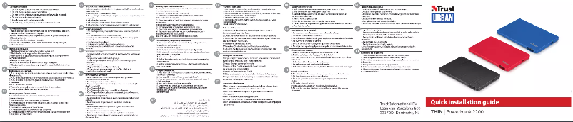 Page 1 de la notice Manuel utilisateur Trust Powerbank 2200T 20912