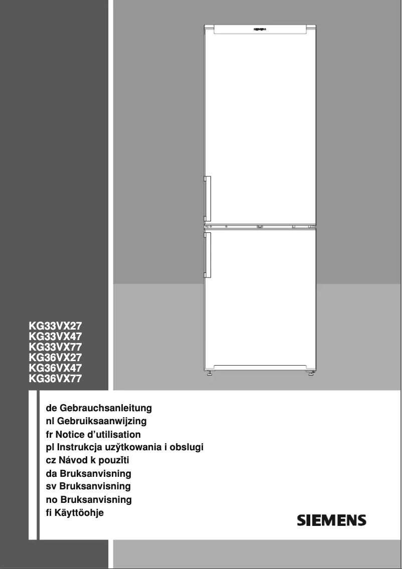 Page n°1 - Manuel utilisateur Siemens KG36VX27