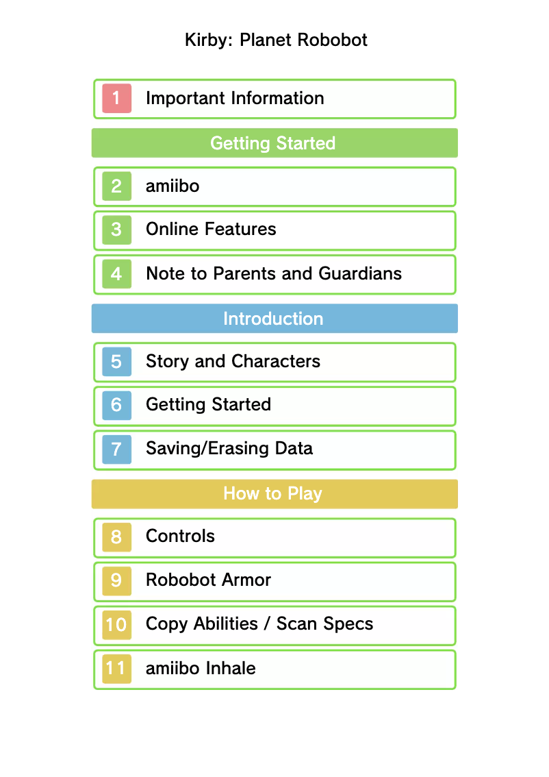 Page 1 de la notice Manuel utilisateur Nintendo Kirby: Planet Robobot (3DS)