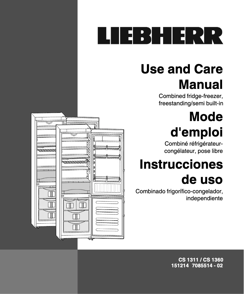 Page 1 de la notice Manuel utilisateur Liebherr CS 1360