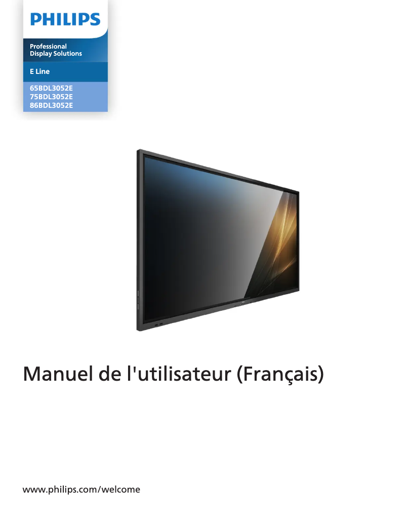 Page n°1 - Manuel utilisateur Philips 75BDL3052E
