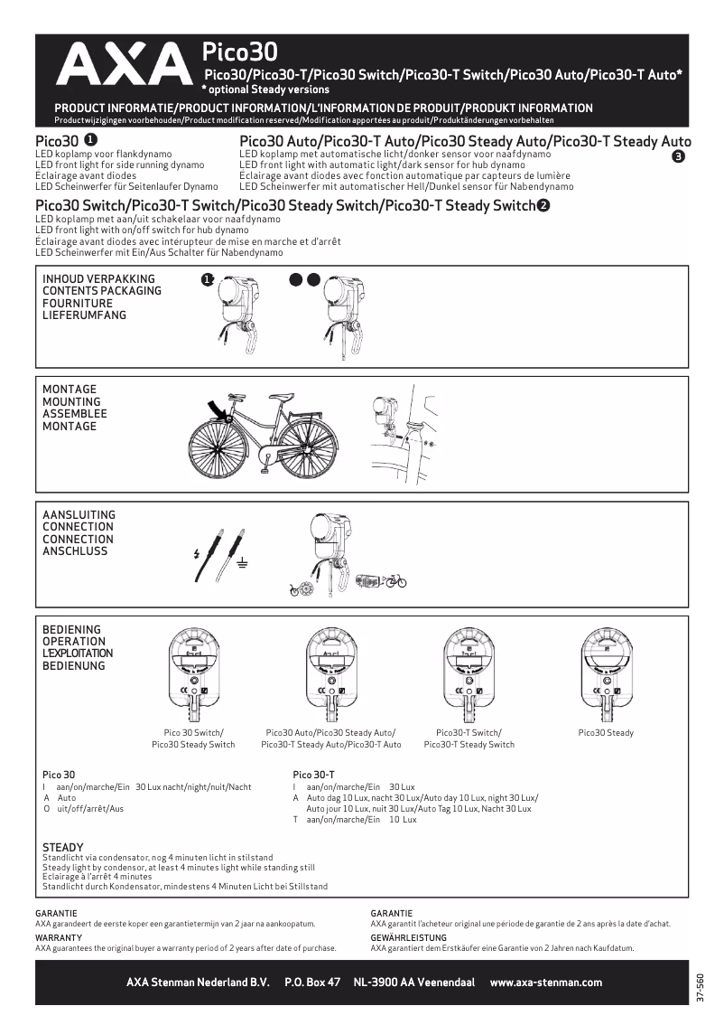 Page 1 de la notice Manuel utilisateur AXA Pico30