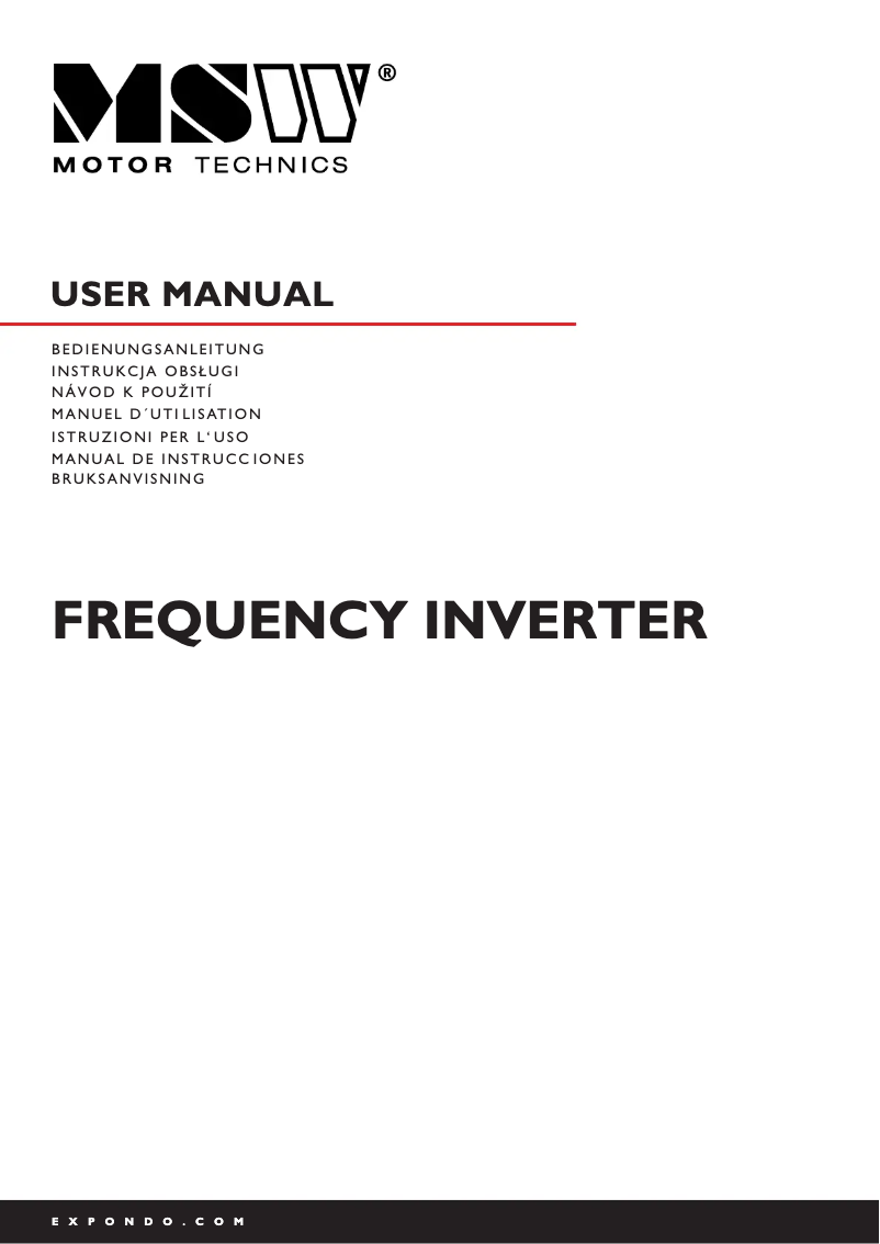 Page n°1 - Manuel utilisateur MSW MSW-FI-15000