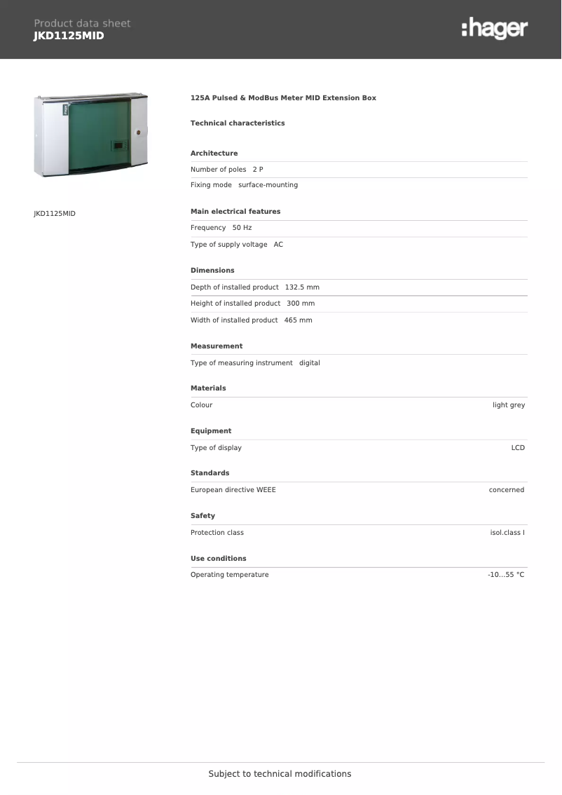 Image de la première page du manuel de l'appareil JKD1125MID