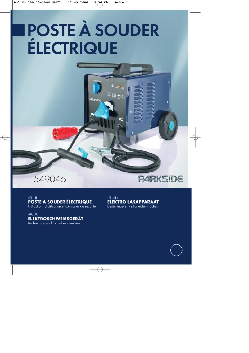 Page 1 de la notice Manuel utilisateur Parkside ES 200