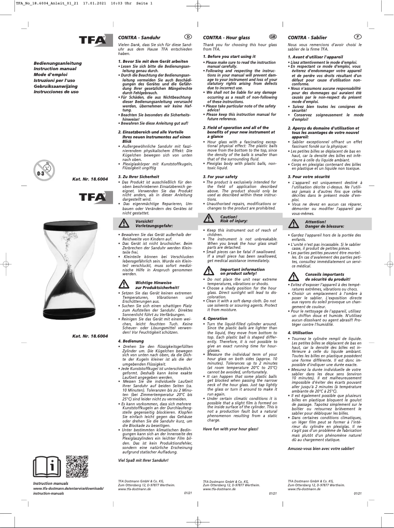 Página 1 del manual Manual de usuario TFA Contra 18.6004