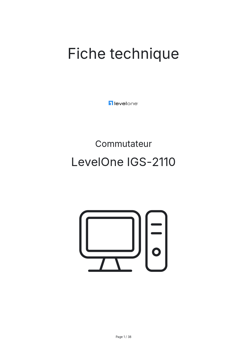 Page n°1 - Fiche technique LevelOne IGS-2110