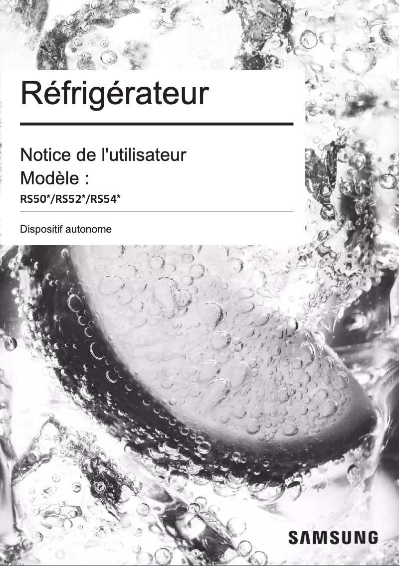 Image de la première page du manuel de l'appareil RS52N3B13S8