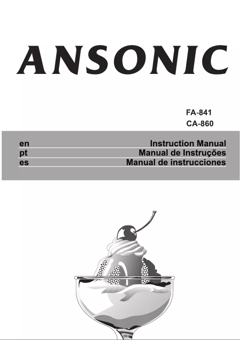 Page n°1 - Manuel utilisateur Ansonic FA 841