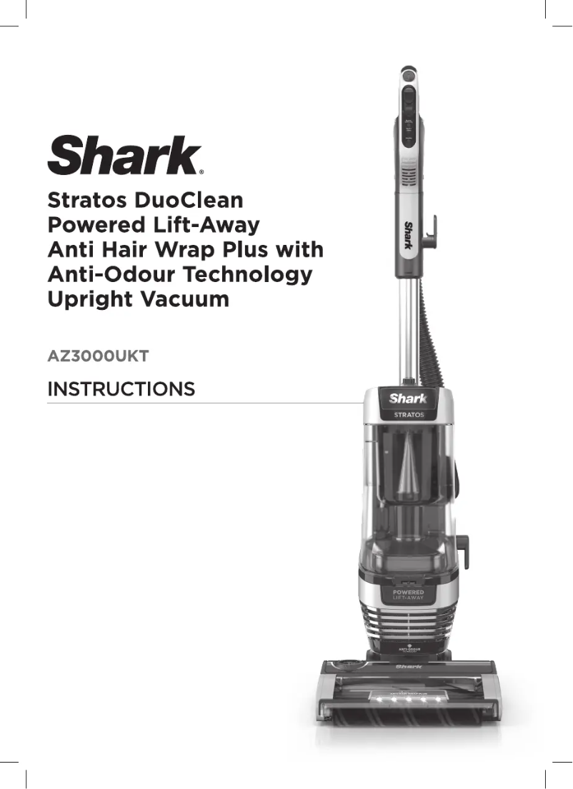 Page 1 de la notice Manuel utilisateur Shark Stratos DuoClean Powerful Lift-Away AZ3000UKT