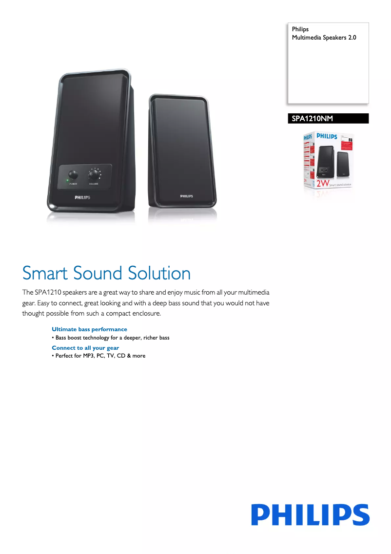 Page n°1 - Brochure Philips SPA1210NM