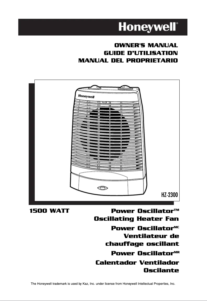 Page 1 de la notice Manuel utilisateur Honeywell HZ-2300