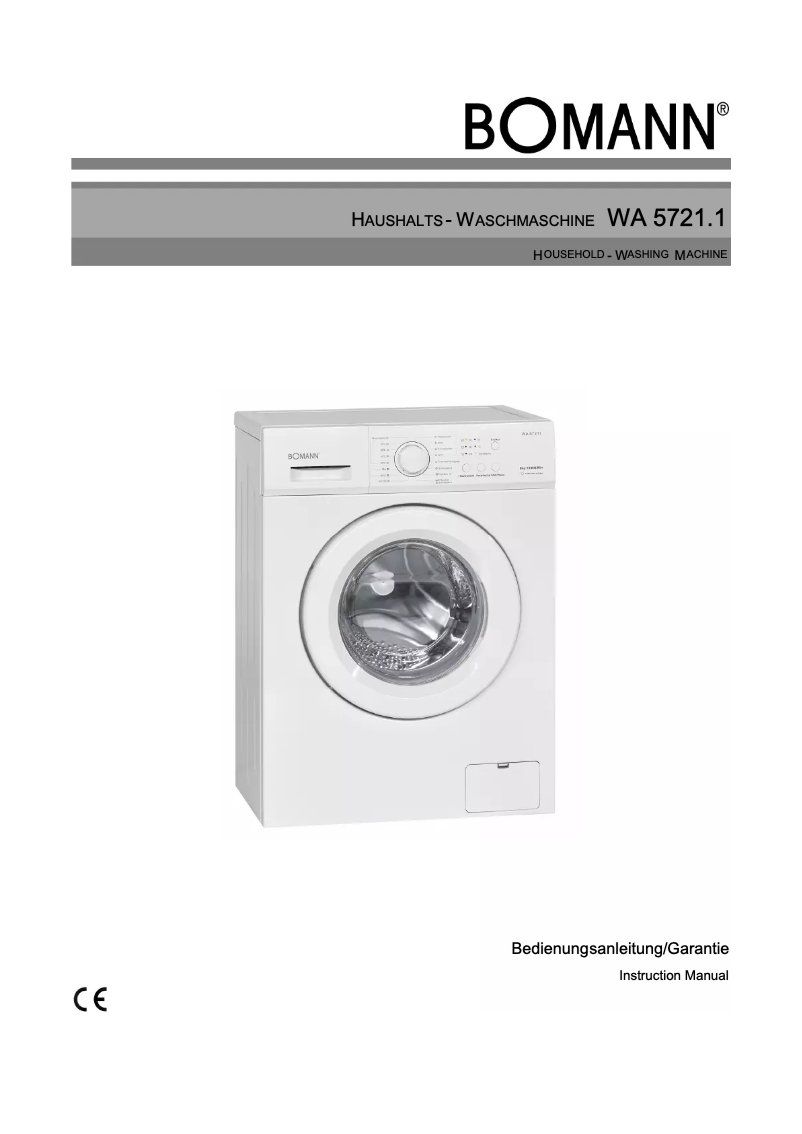Page 1 de la notice Manuel utilisateur Bomann WA 5721.1