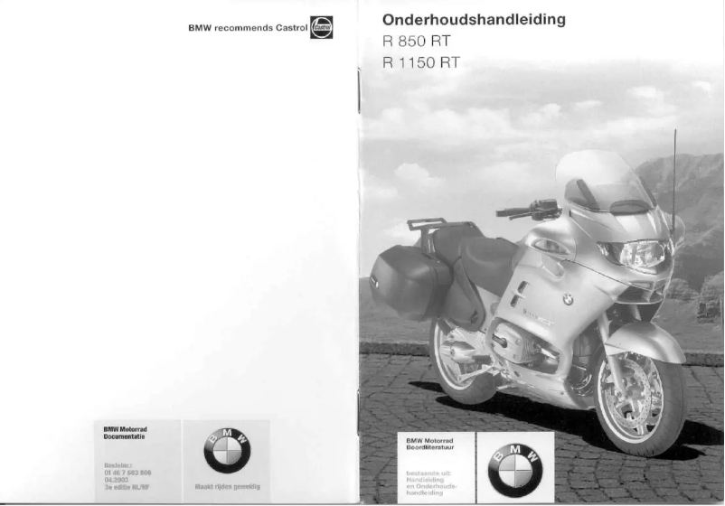 Page n°1 - Manuel utilisateur BMW R850RT