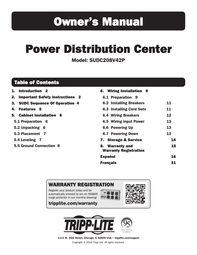 Image de la première page du manuel de l'appareil SUDC208V42P