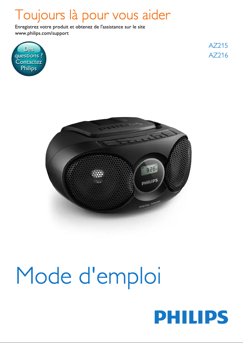 Page n°1 - Manuel utilisateur Philips AZ215