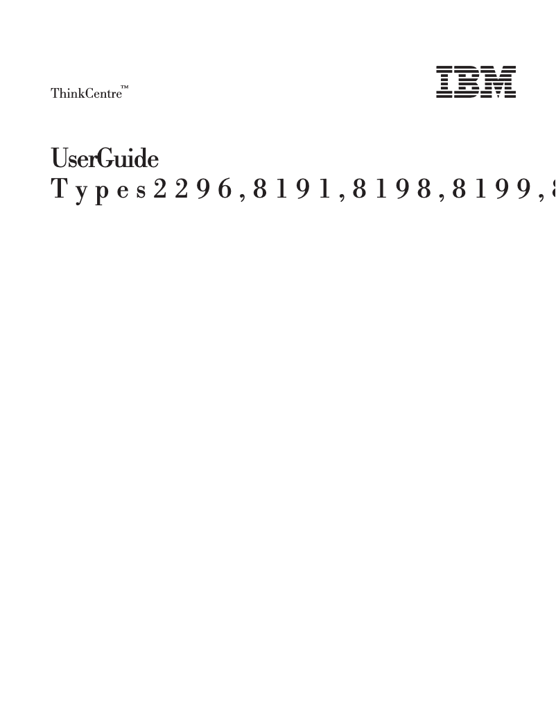 Page 1 de la notice Manuel utilisateur Lenovo ThinkCentre A30