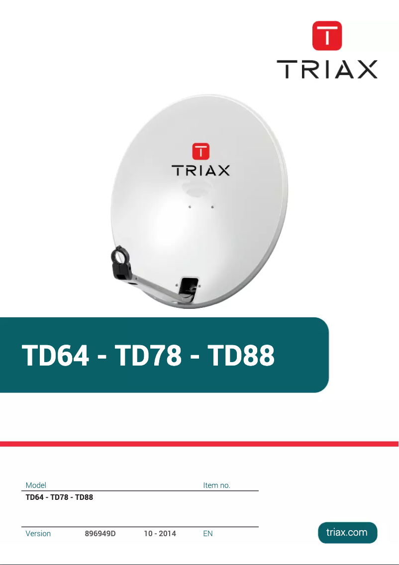 Image de la première page du manuel de l'appareil TD64