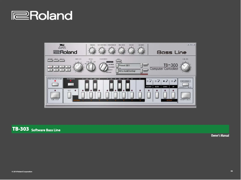Page n°1 - Manuel utilisateur Roland TB-303
