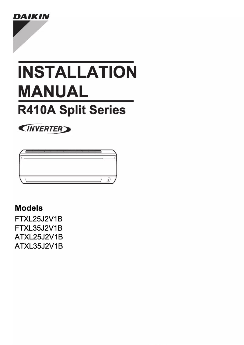 Page 1 de la notice Guide d'installation Daikin ATXL35J2V1B