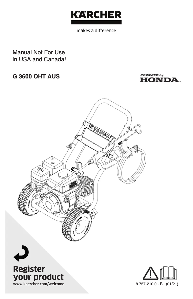 Page 1 de la notice Manuel utilisateur Kärcher G 3600 OHT