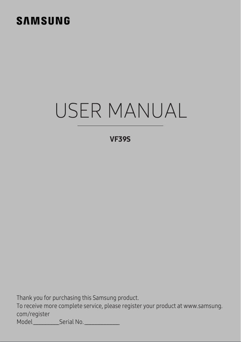 Image de la première page du manuel de l'appareil V27F39SFEX