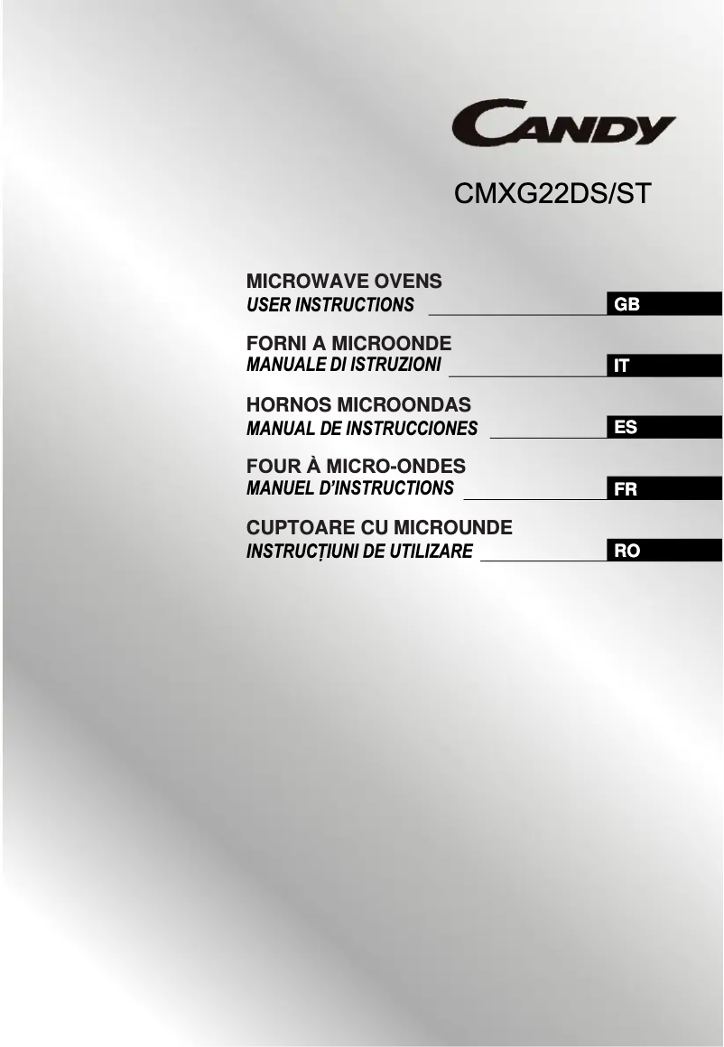 Page 1 de la notice Manuel utilisateur Candy CMXG22DS