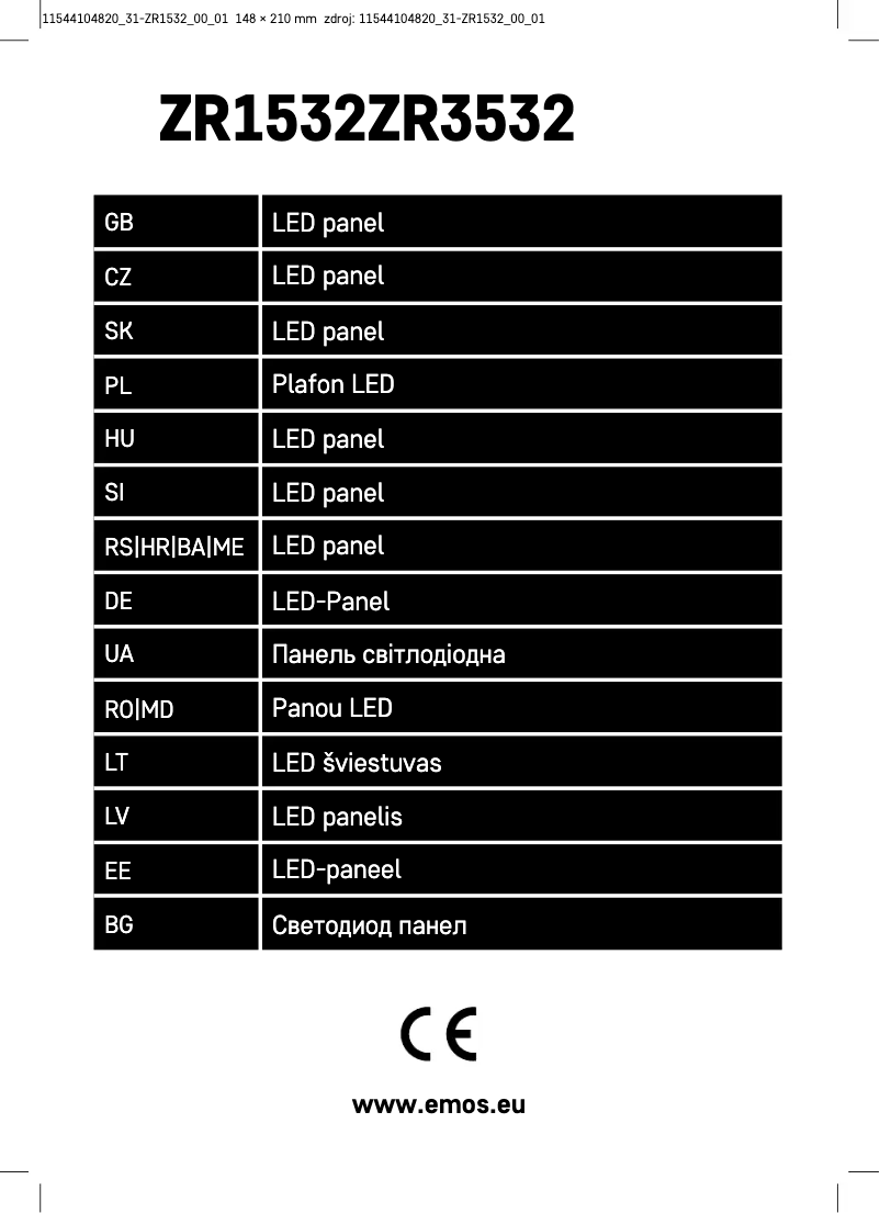 Page 1 de la notice Manuel utilisateur Emos ZR1532