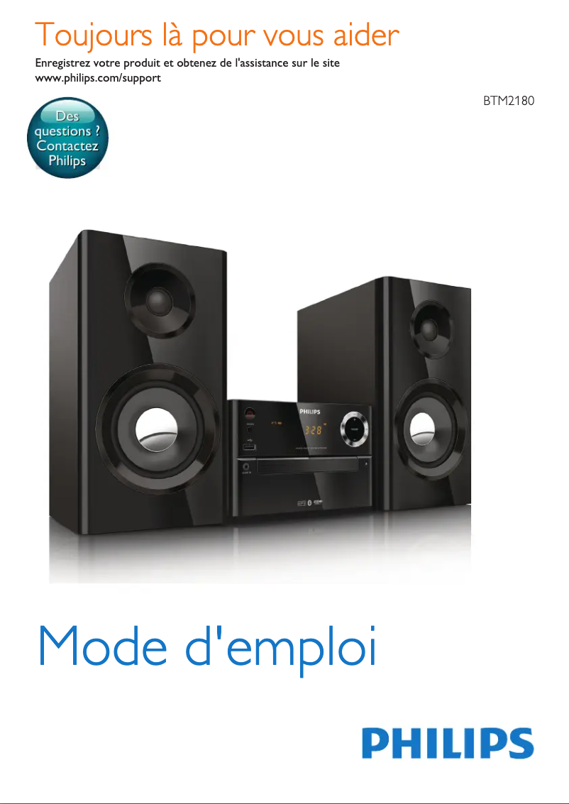 Page n°1 - Manuel utilisateur Philips BTM2180