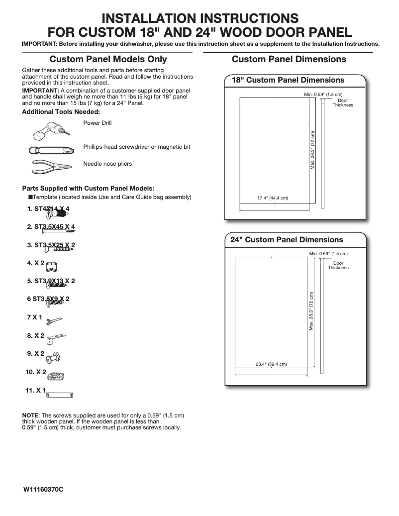 Page n°1 - Instructions / montage JennAir UDT555SAHP