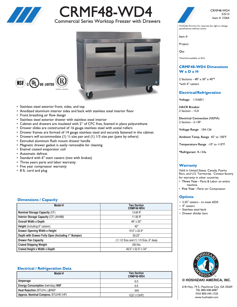 Image de la première page du manuel de l'appareil CRMF48-WD4