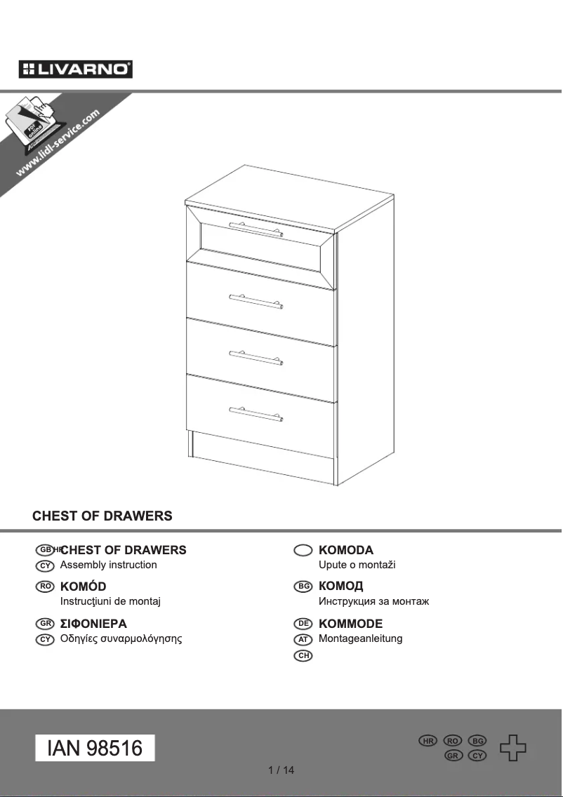 Page 1 de la notice Manuel utilisateur Livarno Lux IAN 98516