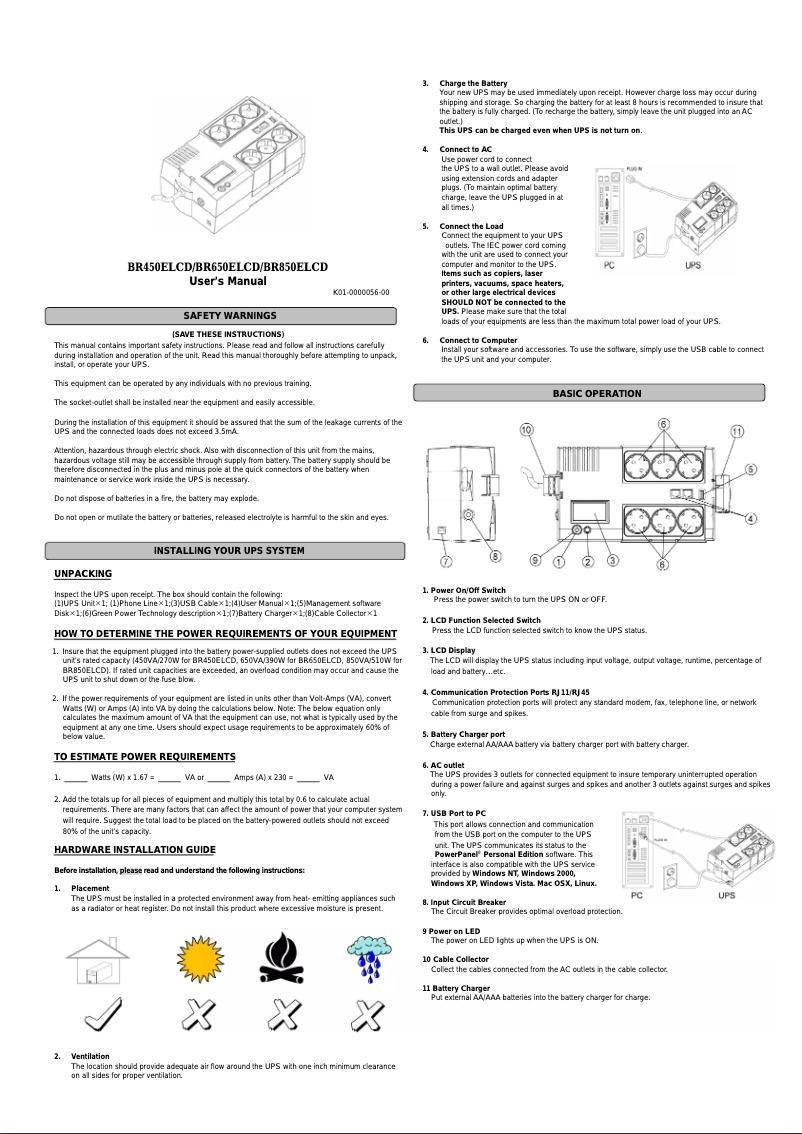 Image de la première page du manuel de l'appareil BR650ELCD