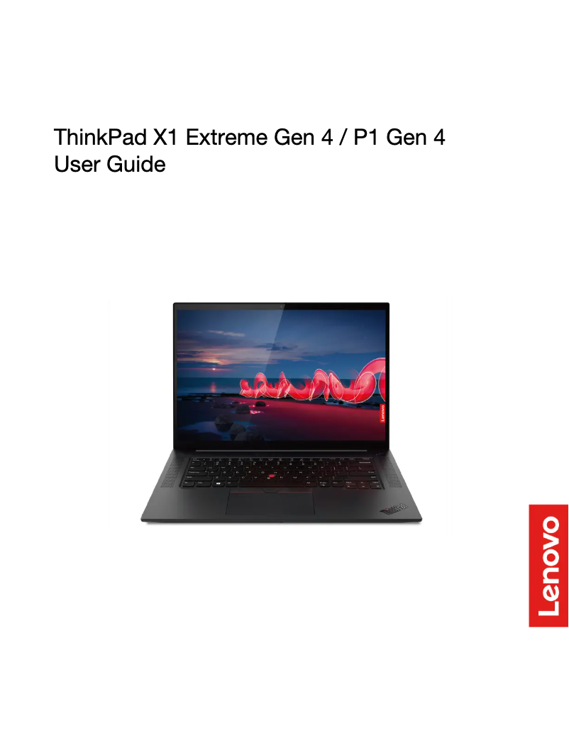 Page n°1 - Manuel utilisateur Lenovo ThinkPad X1 Extreme G4