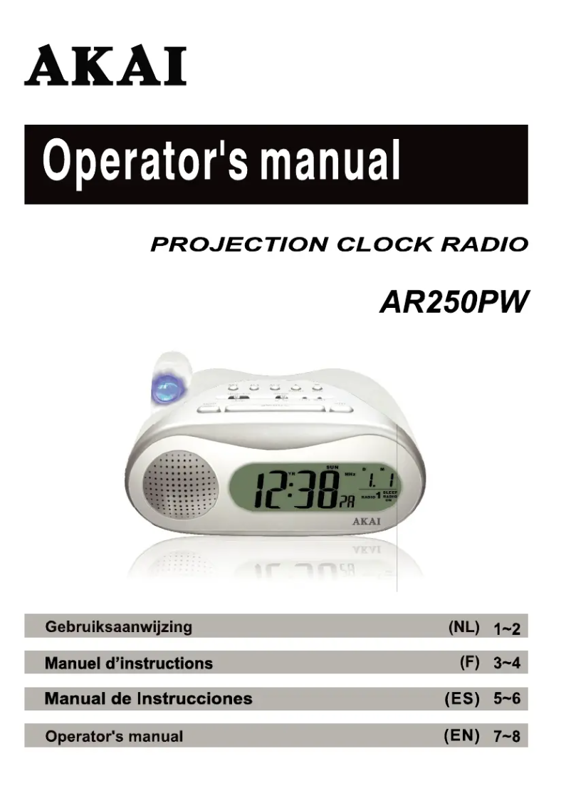 Image de la première page du manuel de l'appareil AR250PW